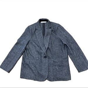 ASTR The Label Blazer Womens XL Gray Black Chevron Wool Blend Notch Tweed Preppy